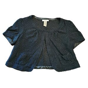 COVINGTON black lace bolero cardigan size S dark feminine office-chic romantic